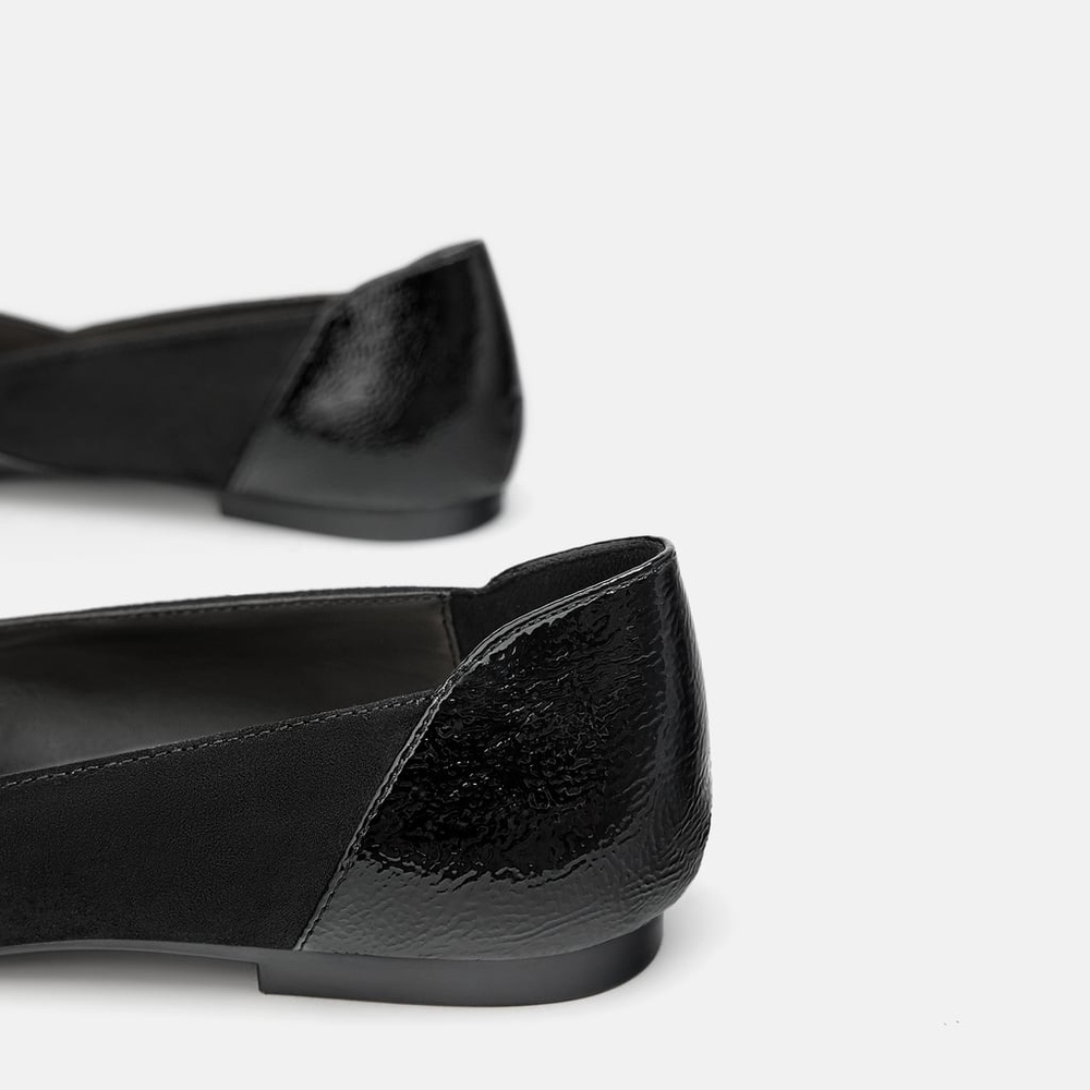 🔥Last one🔥Zara BALLET FLATS WITH BOW Black 129 - Picture 4 of 5
